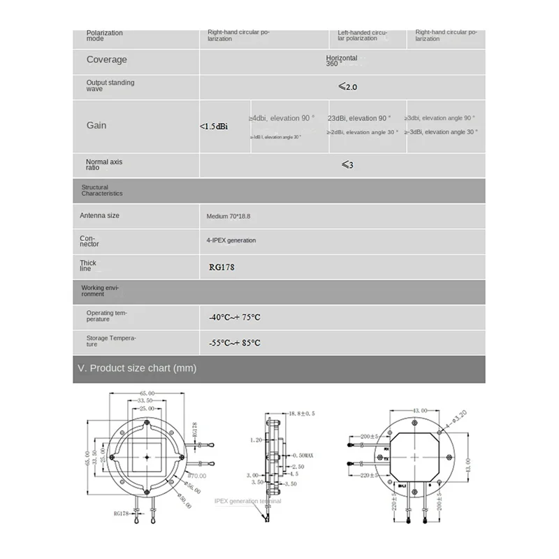 M67K-Beitian BT-T319B GNSS 안테나 RDSS 단문 안테나 Beidou GPS 선박 차량용 휴대용 장치