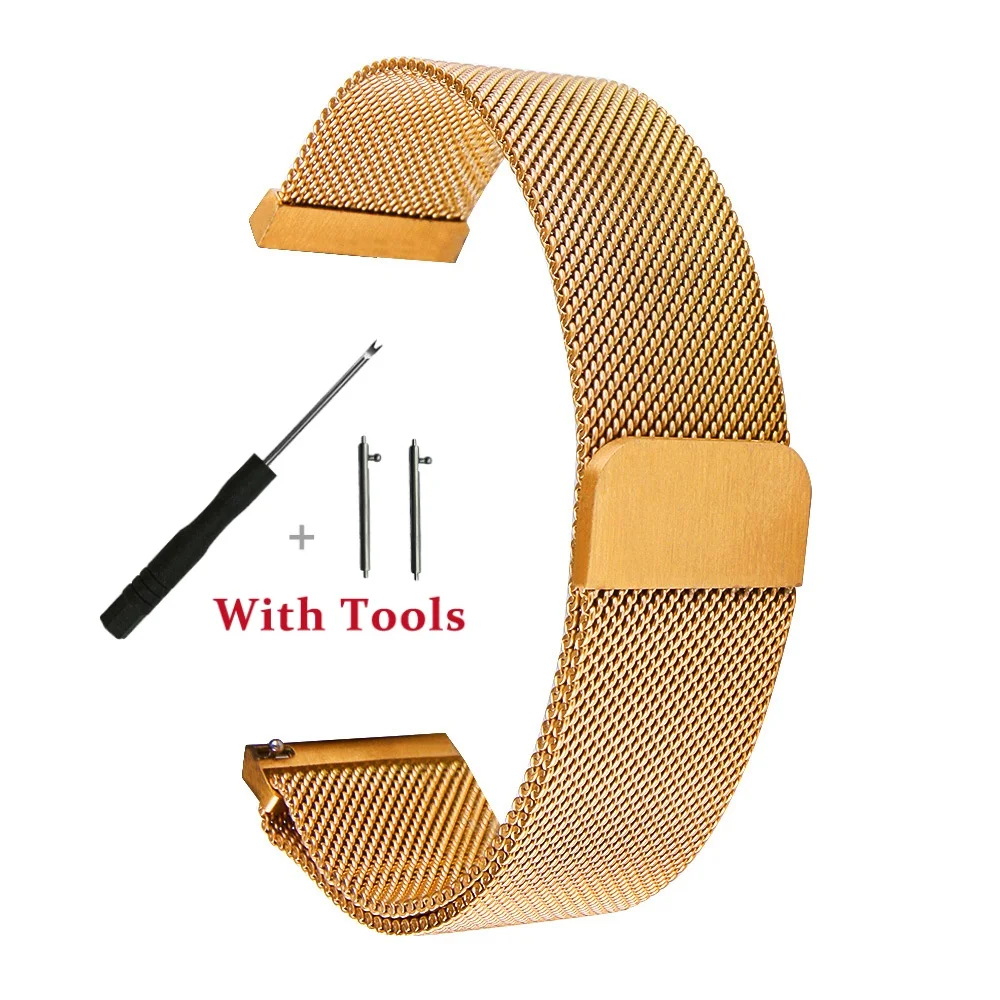 Elegant Quick Release Milanese Loop Stainless Steel Watch Strap with Adjustment Tool