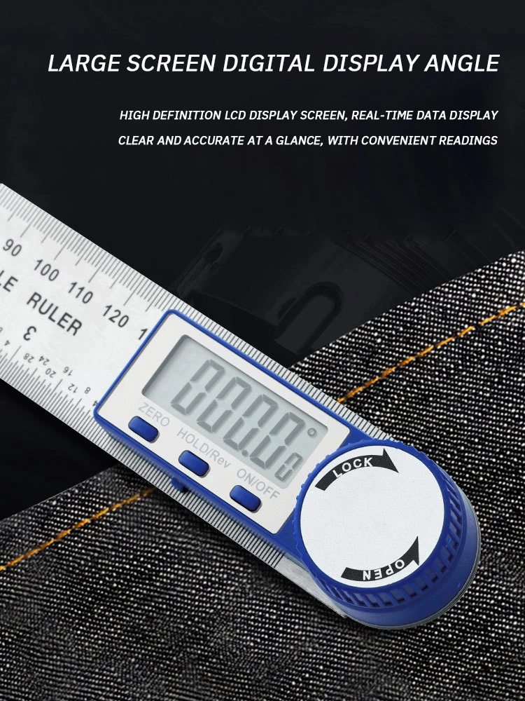 Two in One Digital Display Angle Ruler Multifunction Large Screen Display Plastic Protractor Caliper Vernier Caliper 1pc 6
