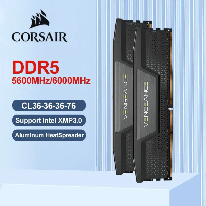 CORSAIR VENGEANCE DDR5 RAM 16GB 5600MHz 6000MHz Intel XMP ICUE Compatible Computer Memory - Black