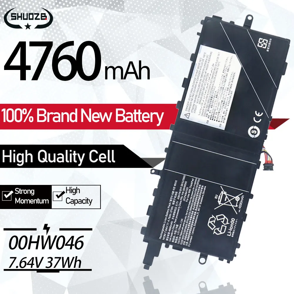 

Аккумулятор для ноутбука Lenovo ThinkPad X1 Tablet 20GGA00F00 20GGA00N00 SB10J78993 SB10J78994 7,64 V 37Wh