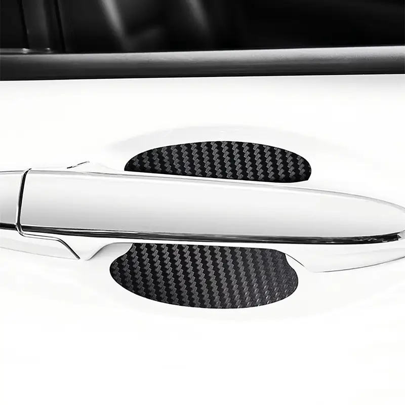 4pcs/Set Universal Car Door Handle Bowl Scratch Protective Sticker Automobiles Door Handle Carbon Fiber Protector Accessories - Image 5