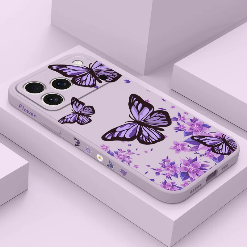 Dreamy Butterfly Liquid Silicone Soft Phone Case