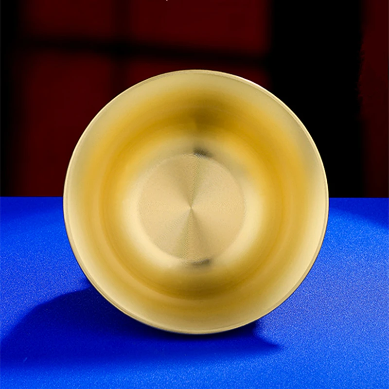 Pure Copper Water Supply Cup for Offering Buddha, Tantric Eight Auspicious Symbol Buddhist Decor Water Bowl, Buddhist Supplies 3