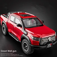 1:24 Great Wall Motor POER Pickup Alloy Car Model Diecast Metal Off-road Vehicles Car Model Simulation Sound Light Kids Toy Gift 1