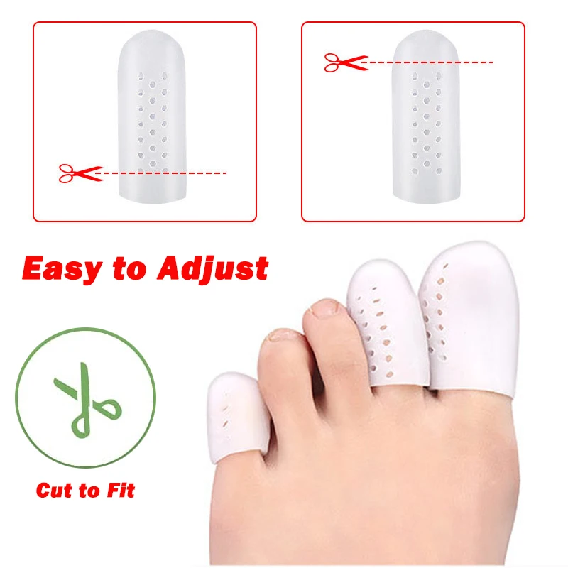 Pexmen 2Pcs/Pair Gel Toe Protectors Toe Caps Sleeve Prevent Blister Callus and Corn Relief Pain from Ingrown Toenails