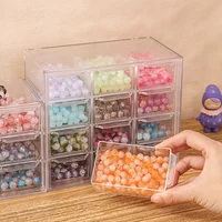 1pc Drawer Style Multifunctional 6/9/12 Grid Stackable Bead Storage Box Transparent Acrylic Desktop Jewelry Display Box 6