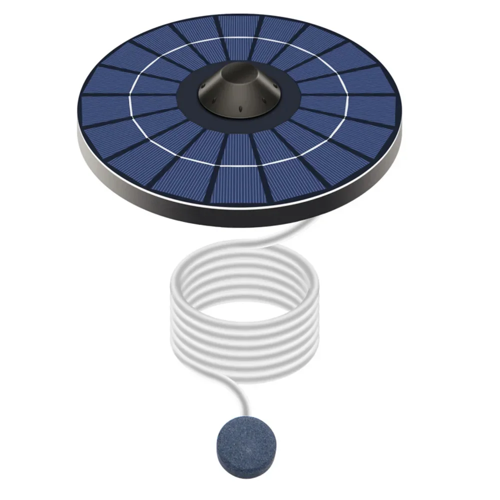 Solar Floating Pond Aerator Pond Oxygen Pump with Air Hose and Bubble Stone Fish Tank Oxygenator Auto Off for Birdbath