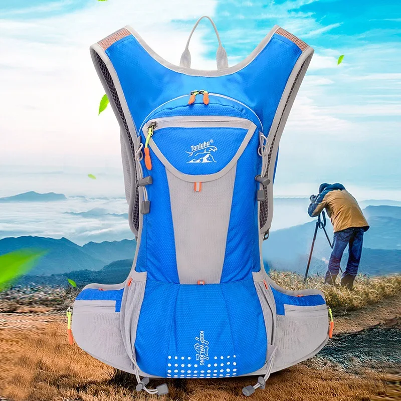 

Outdoor Cycling Bag Lightweight Breathable Backpack Running Knapsack Water Bottle Rucksack Men Camping Bag Supplies Tactical