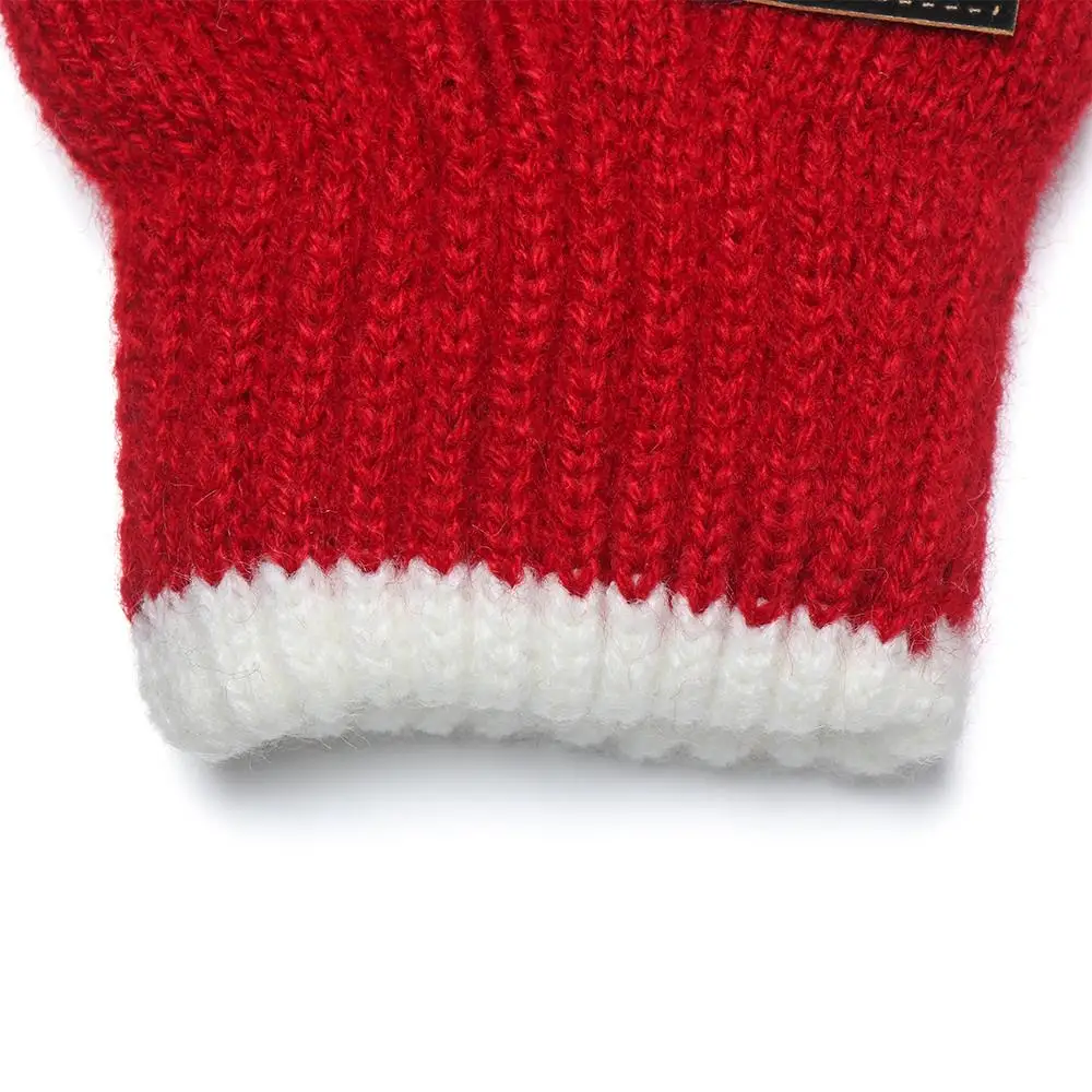 Knitted Winter Gloves for Kids Boys Girls Full Finger Mittens