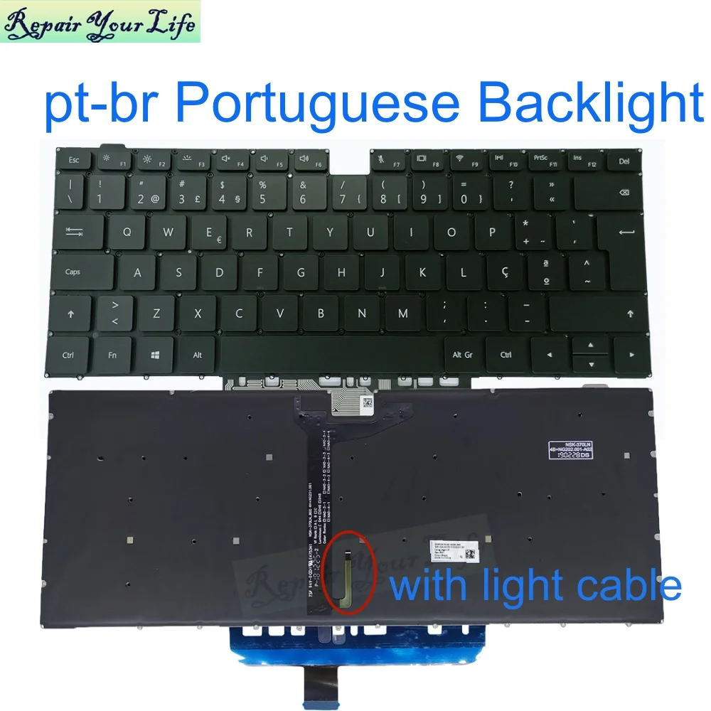 Teclado Retroiluminado do Brasil para Huawei Eua ru sp Pt-br Bohl-wdq9 Wfp9 Bohl-wfq9 Bom-wfp9 Bod-wfh9 Wdh9al Wdh9c Wdi9 Wdi9a Wxx9 - Imagem 3