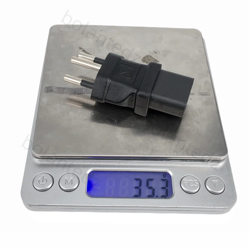3 Prong Plug Adapter, Swiss 3 Prong SEV1011 Plug to IEC 60320-C13 for use as a Swiss PC Computer, Monitor, or Printer Power Cord