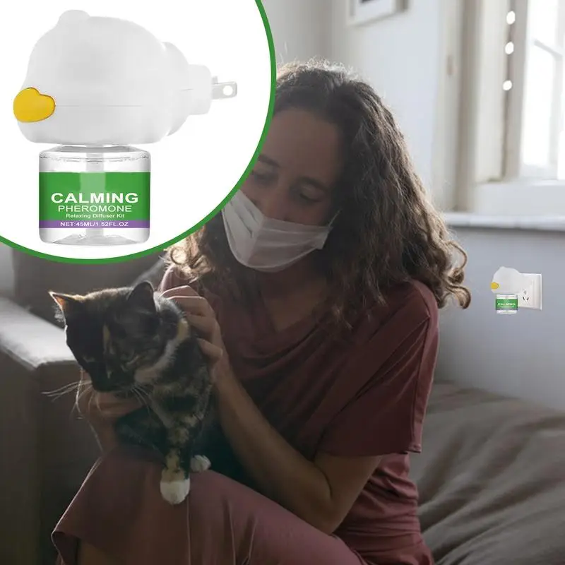 Calm Cat Diffuser Cat Relaxing Kitten Soothing Calming Kit Relief Enhanced Calming Pheromone Diffuser Intelligent Eco-Friendly