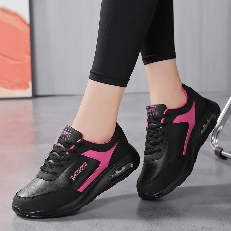 Women Non-slip Designer Casual Sneakers Ladies Sport Jogging Shoe Leather Running Shoes