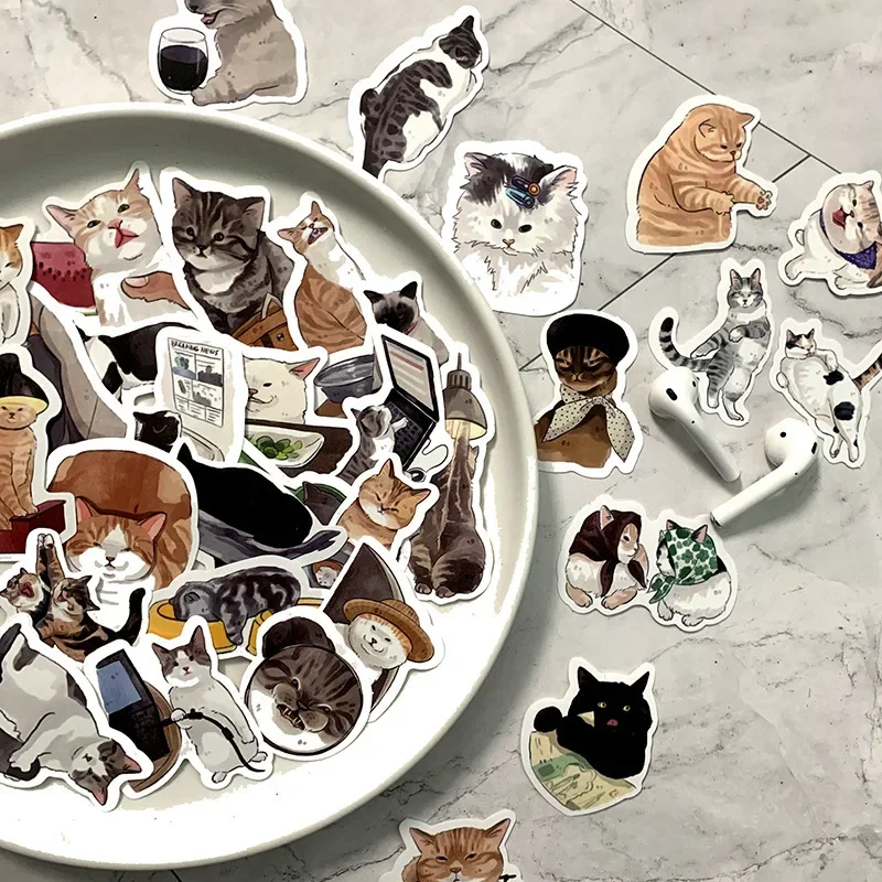 

10/54pcs Cute Cats Animal Graffiti Stickers DIY Diary Suitcase Scrapbook Phone Laptop Bike Sticker Cartoon Decals Kids Toy