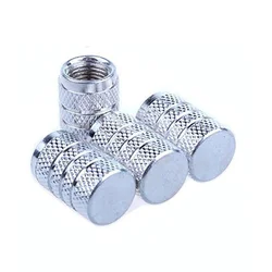 Sleek Aluminum Alloy Valve Caps - Set of 4, Personalized Design (4pcs  Silver)
