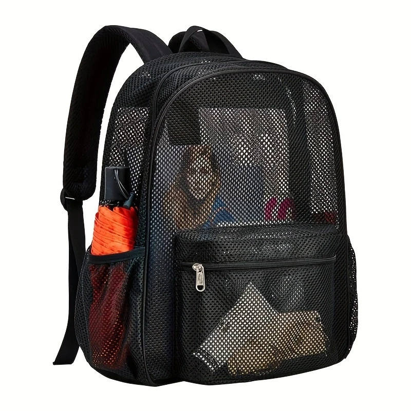 Heavy-duty mesh women's backpack portable business travel storage bag 1