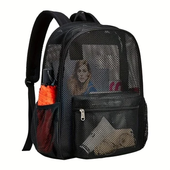 Heavy-duty mesh women's backpack portable business travel storage bag 1