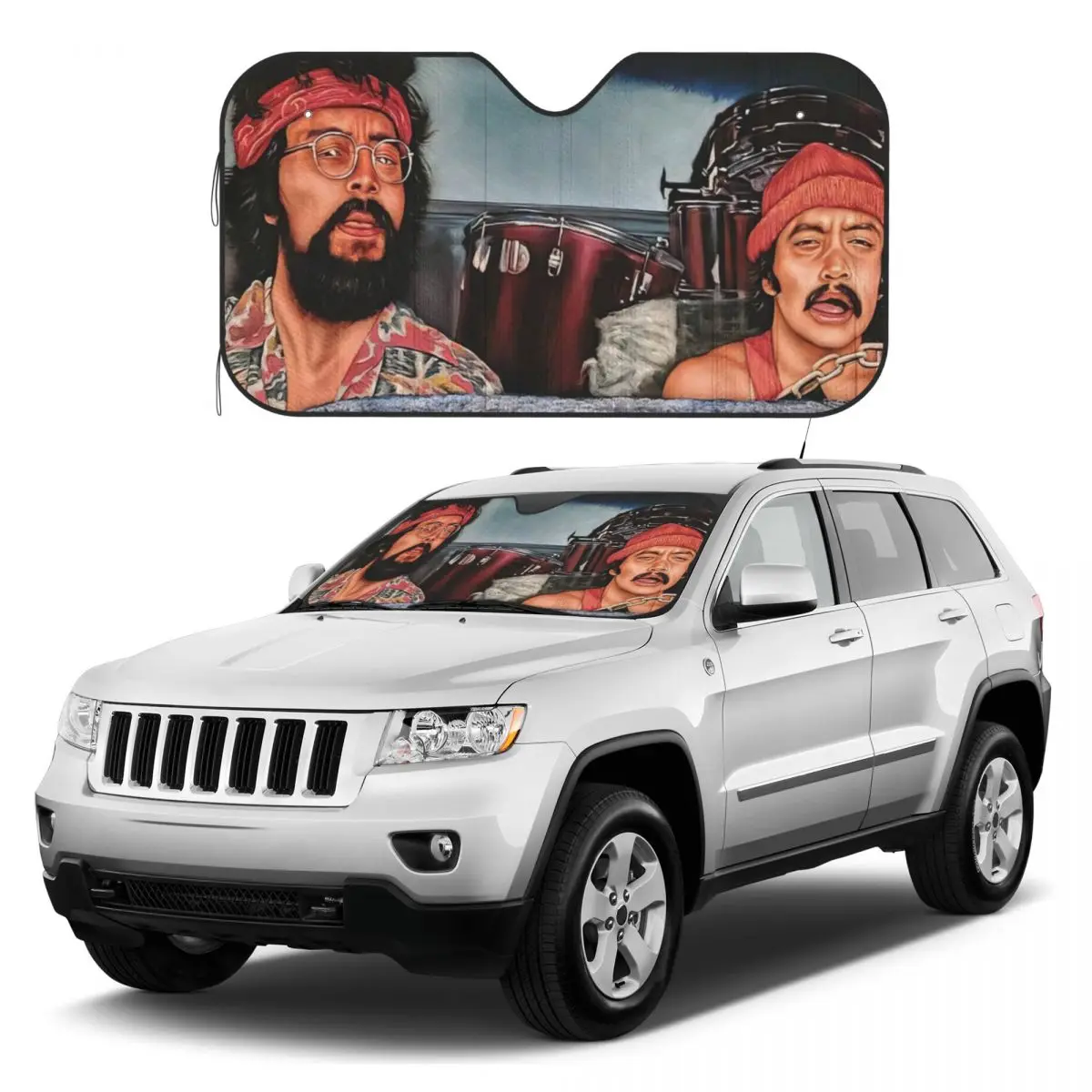 

Светоотражатель от солнца CHEECH AND CHONG, забавный автомобильный солнцезащитный козырек с защитой от ультрафиолета