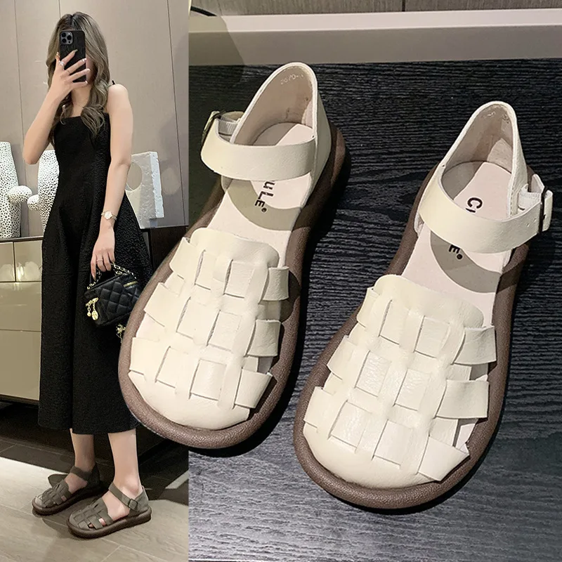 

Сандалии женские с открытым носком, босоножки на плоской подошве, Нескользящие удобные легкие прогулочные туфли, лето