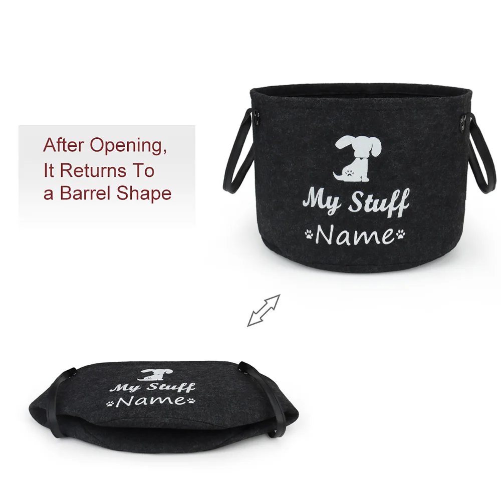 Title 6, Custom Name Pet Toy Storage Basket Dog Bin Acce...