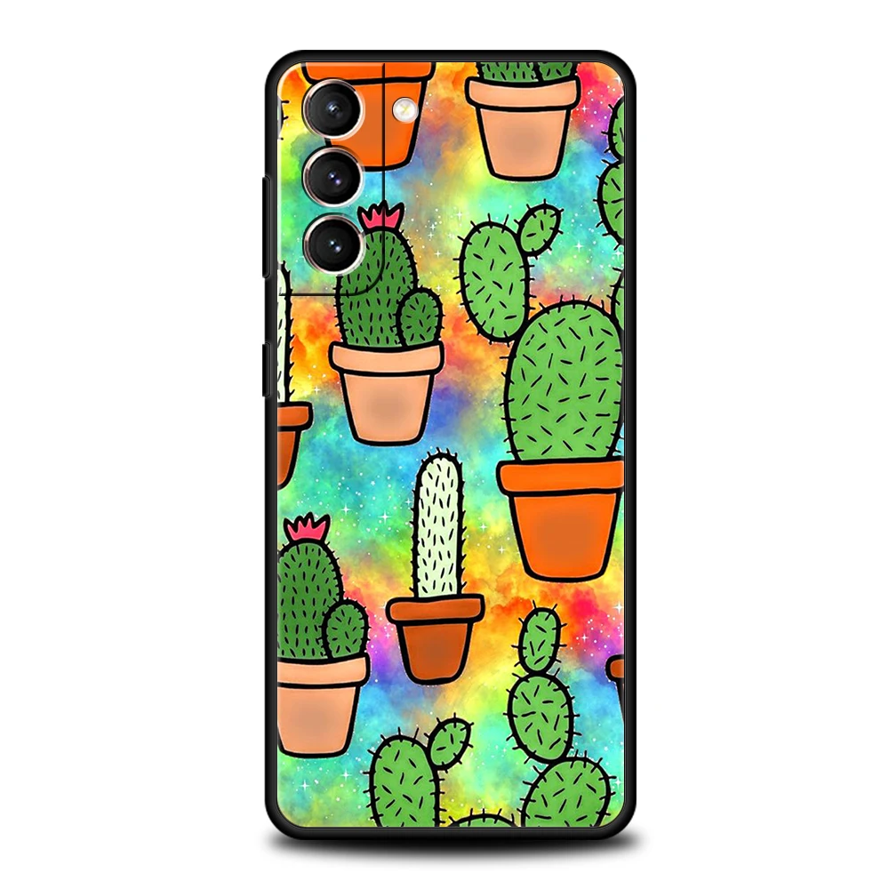 Pflanzen kaktus Fall für Samsung Galaxy S24 S23 S22 S20 S21 Fe Ultra S24 S23 S10 S10E S9 S8 plus 5g Silikon Telefon Abdeckung Capas Taschen – Detail 8