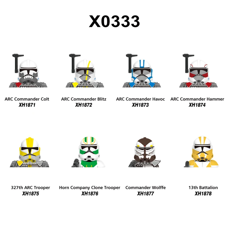 Xh 8 Pz/Set Building Blocks Clone Trooper Soldiers Brick Figure Mini Assembly Toys