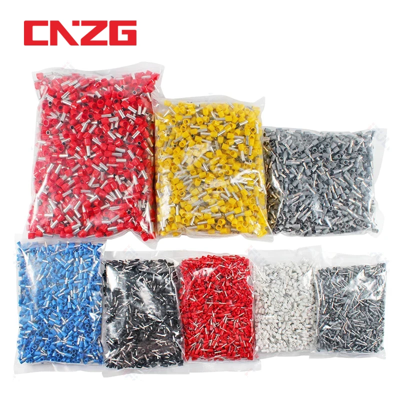 E0508 E7508 E1008 E1508 E2508 Insulated Ferrules Terminal Block Cord End Wire Connector Electrical Crimp Terminator wire connectors terminal connector electrical connectors plug terminal block soldering terminal 100/1000pcs