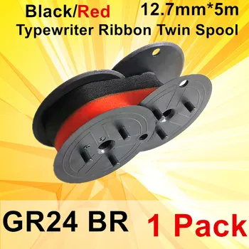 GR24BR 타자기 탄소 리본 거치대, GR24 범용 트윈 스풀 계산기, 리본 계산기, 리본 추가 기계, 검정 및 빨강 상품 이미지