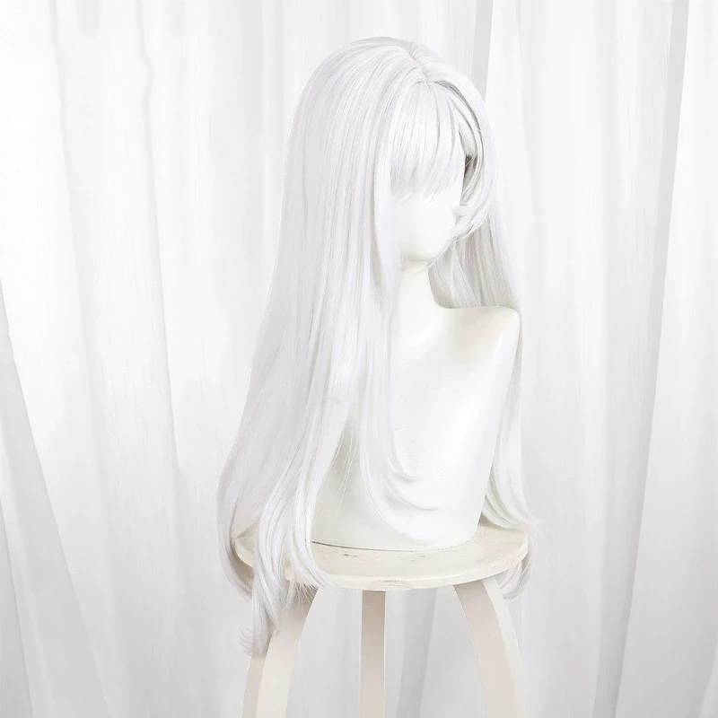 Generic White Long Heat-Resistant Synthetic Wig for Cosplay Events