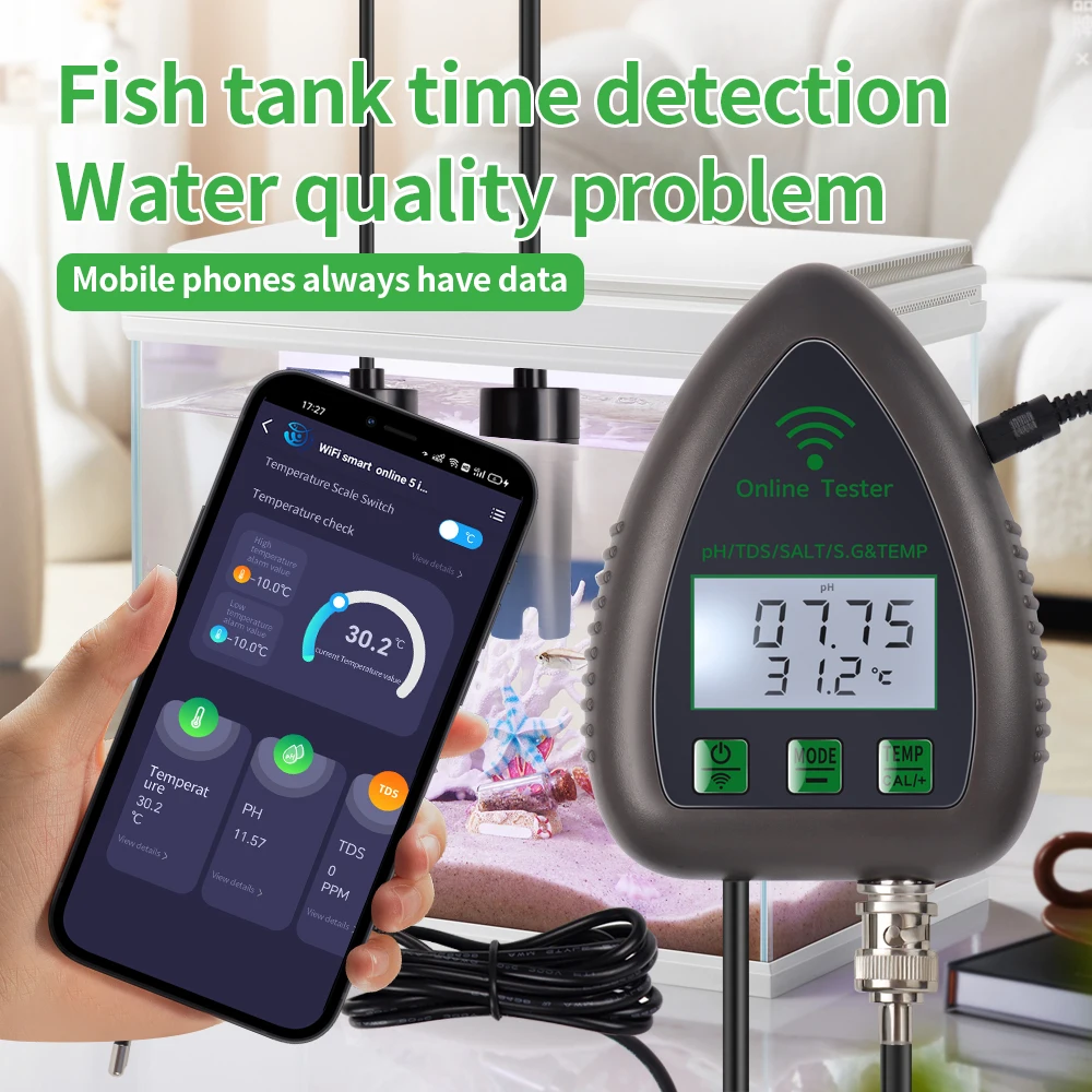 Tuya 5in1 Water Quality Tester for Pool Aquarium Fish Tank