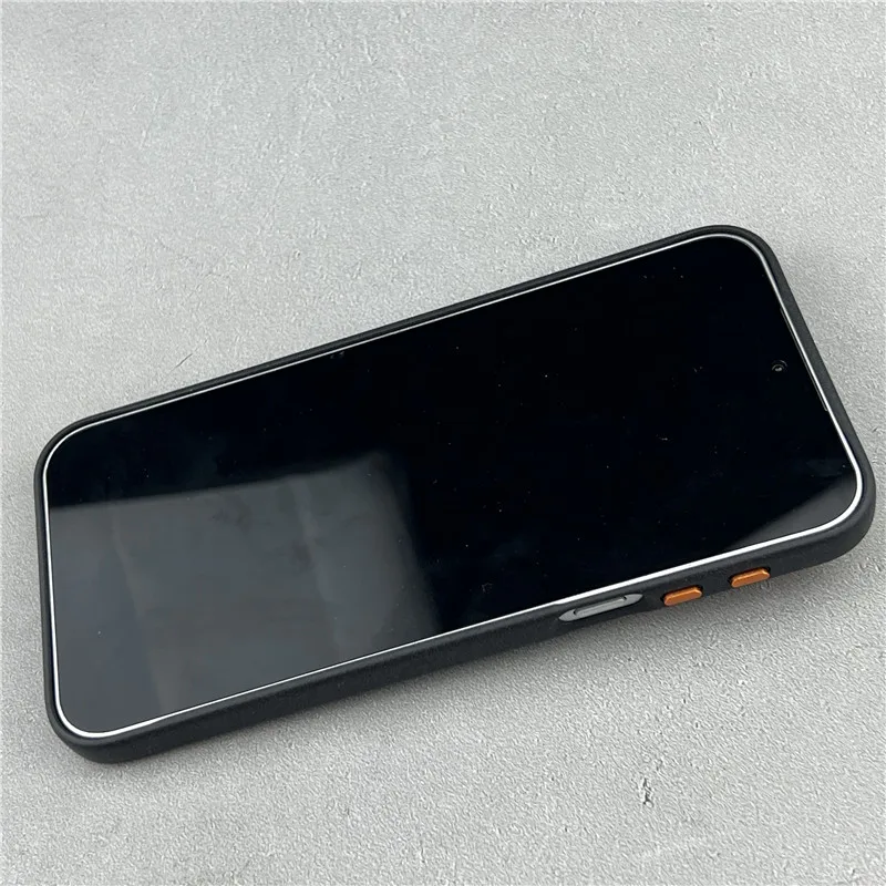 Luxury Matte Frosted Metal Button Drop Protection Phone Case with Magnetic Cover