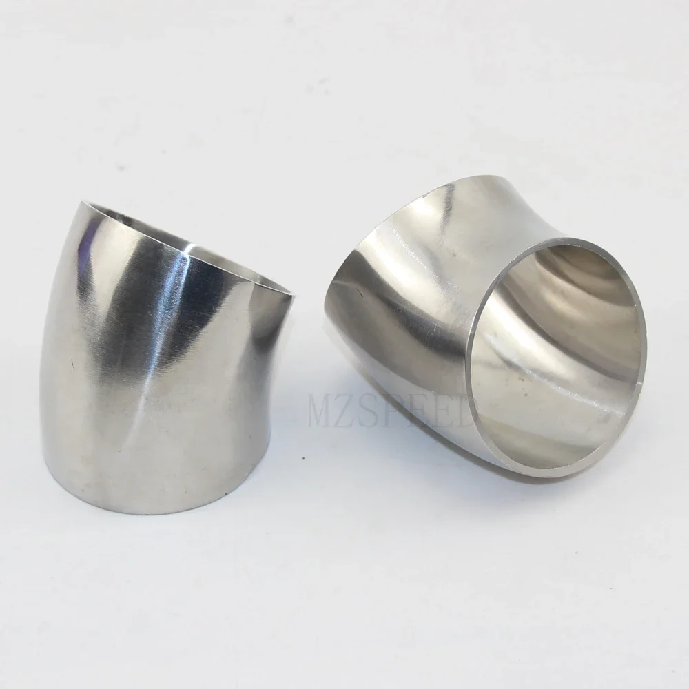 Steel Pipe Sanitary Butt Weld Elbow 51 mm 57 mm 63 76 OD 304 stainless steel 45 degree polished