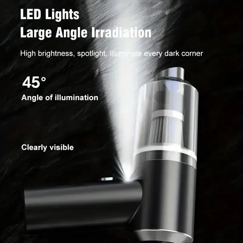 Car Vacuum Cleaner Handheld Powerful Suction Wireless Dust Collector USB Charging Portable Cleaning Appliance 1200mAh for Home