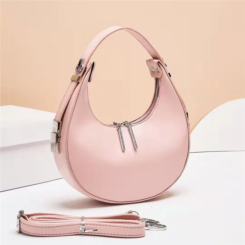 AKTE 2022 Half-Moon Retro PU Leather Small Underarm Handbag and Purses for  Women Fashion Trends Brand Shoulder Bag - AliExpress