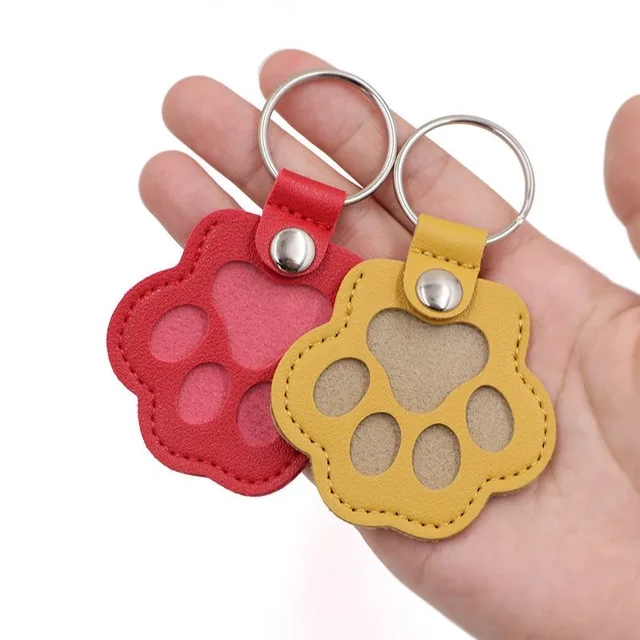Pet Hair Memorial Keychain PU Leather Keepsake Locket for Cat Dog Fur Pet Hair Storage Pendant Handbag Hanging Accessories 3