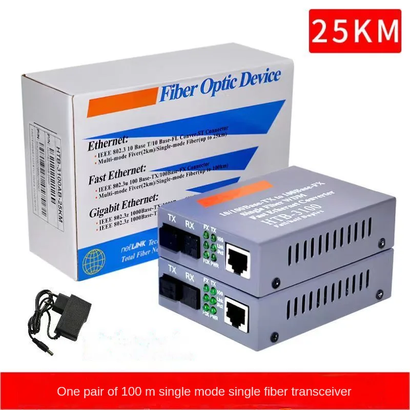 HTB-3100 Popular Ethernet Switch Converter WDM Media Converter SFP Media Converter Optical Fiber Media Single-mode 1310/1550nm