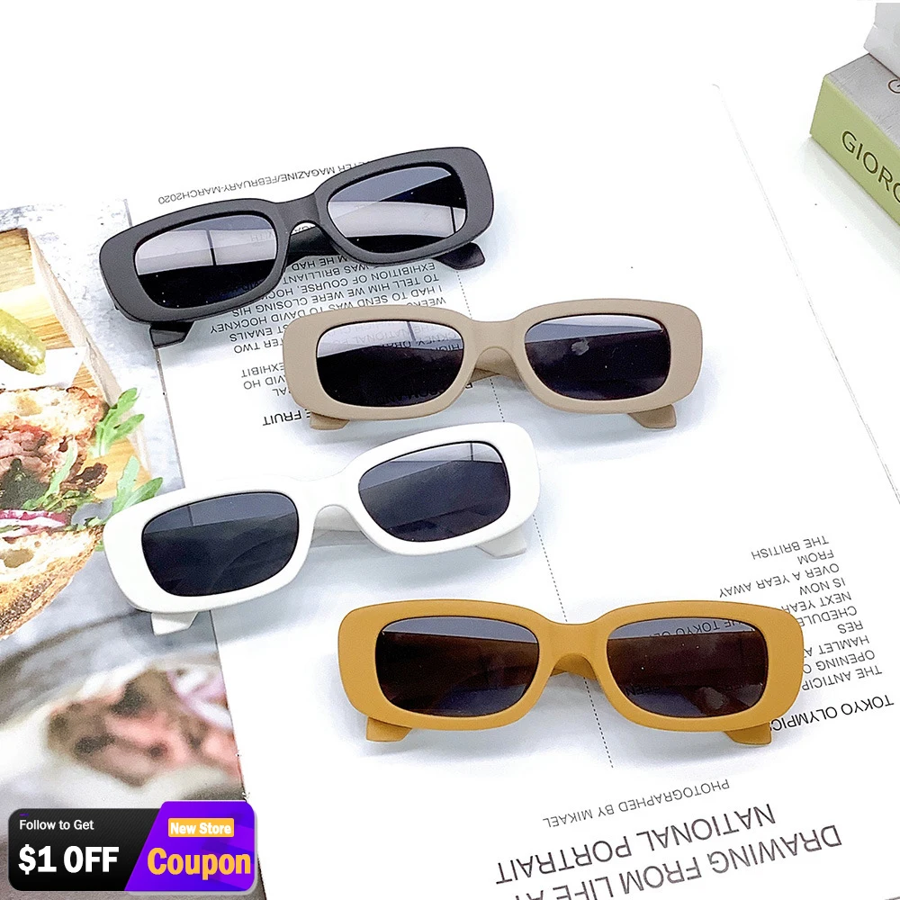 2023 Enkel Design Klassiska rektangulära Solglasögon Pojke Flicka Barn Vintage Solglasögon UV-skydd Barn Söt Mode_voghion.com