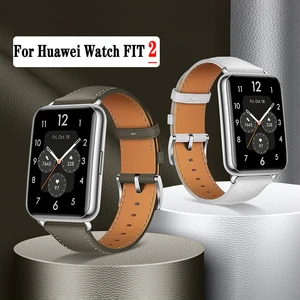 Ремешок сменный из натуральной кожи для смарт-часов Huawei Watch Fit 2