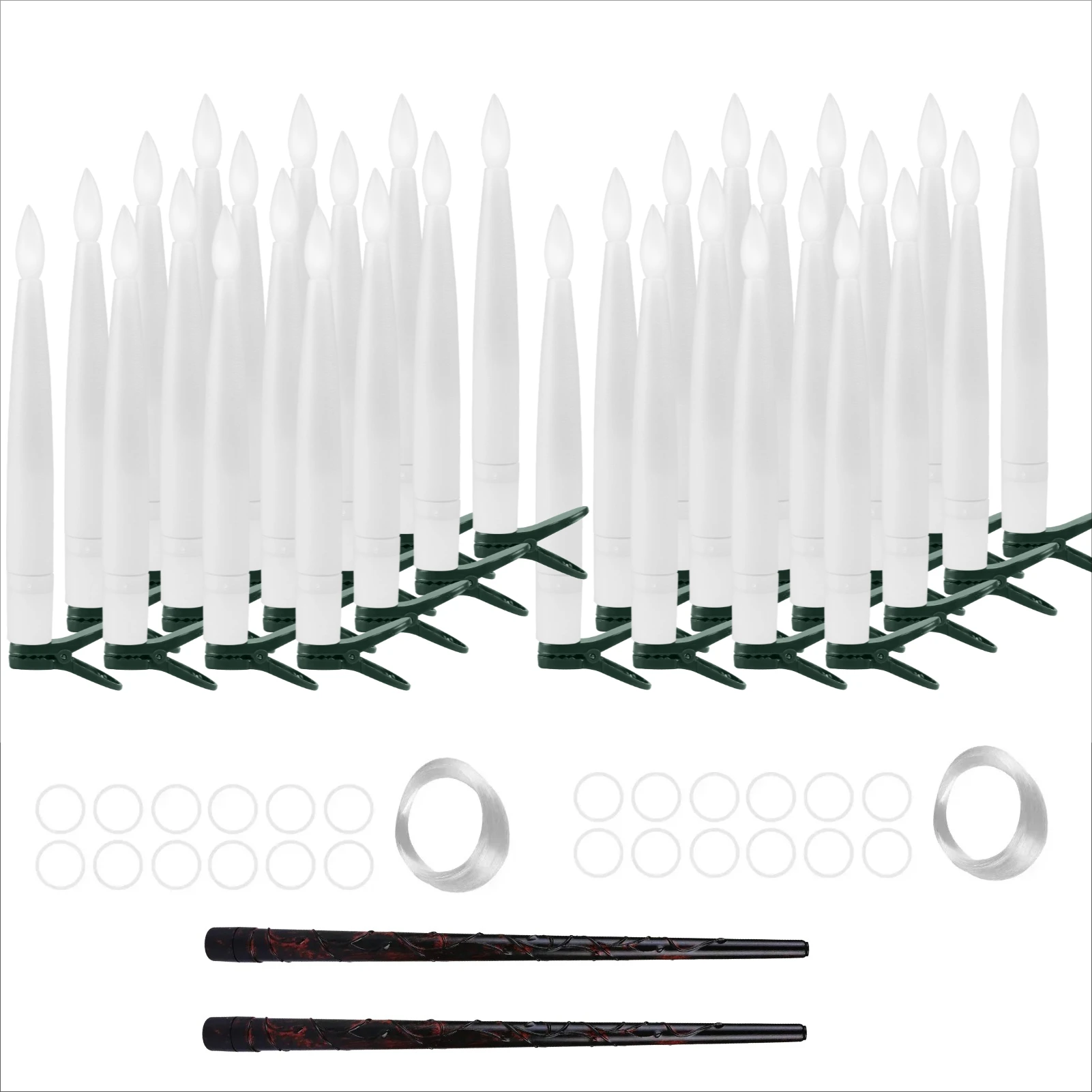 HAUSPROFI 24 Candele Galleggianti A LED Con Telecomando A Bacchetta Magica - Luce Calda Tremolante, Per Halloween, Natale, Feste E Campeggio