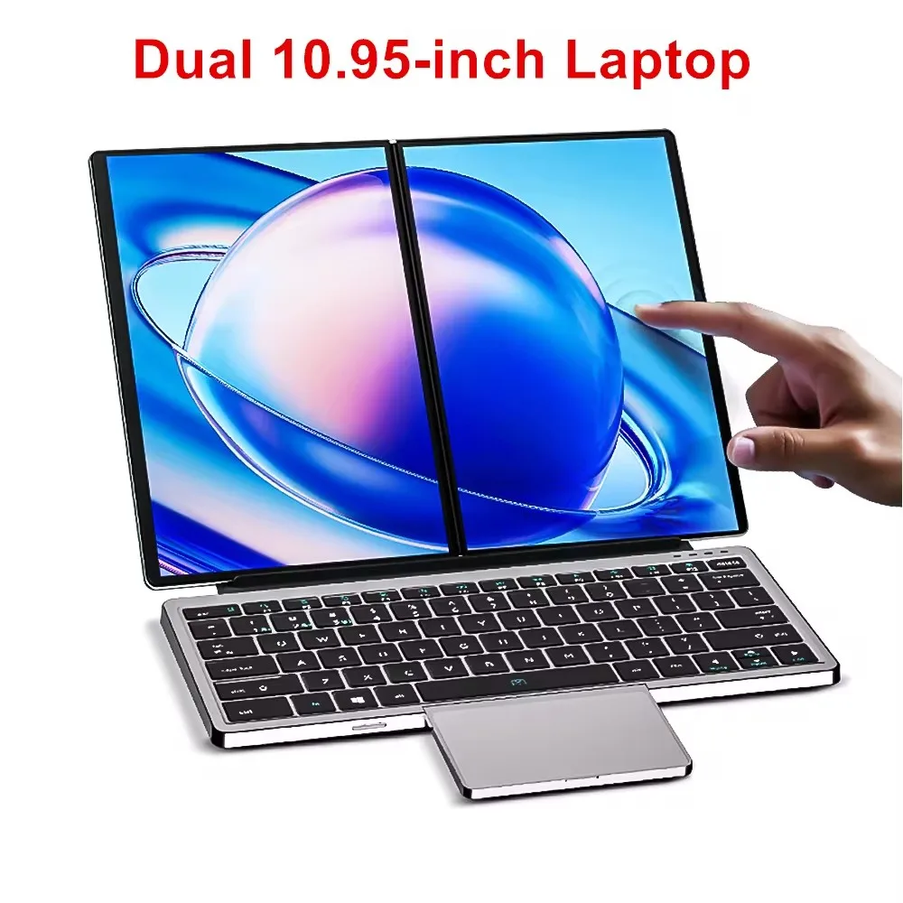 Topton Dual Touch Screen Laptop Intel i3 1215U 10.95inch 180°Portable Foldable Monitor 1920*1200 IPS Office Study PC Windows 11 2
