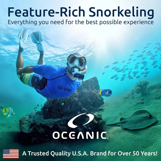 20474-672ea1.jpg Complete Snorkeling Set: Tempered Glass Scuba Diving Mask with Panoramic Wide View, Snorkel, Fins, and Mesh Gear Bag