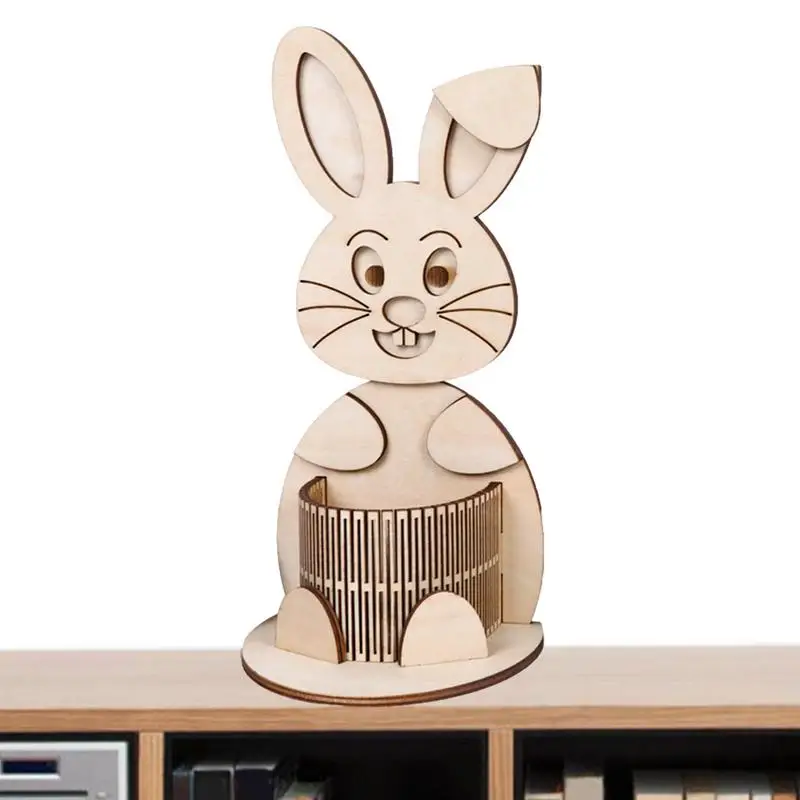 

Funny Pen Holder Wooden Bunny Pencil Holders For Easter Funny DIY Pen Holder For Erasers Rulers Crayons Compasses Portable