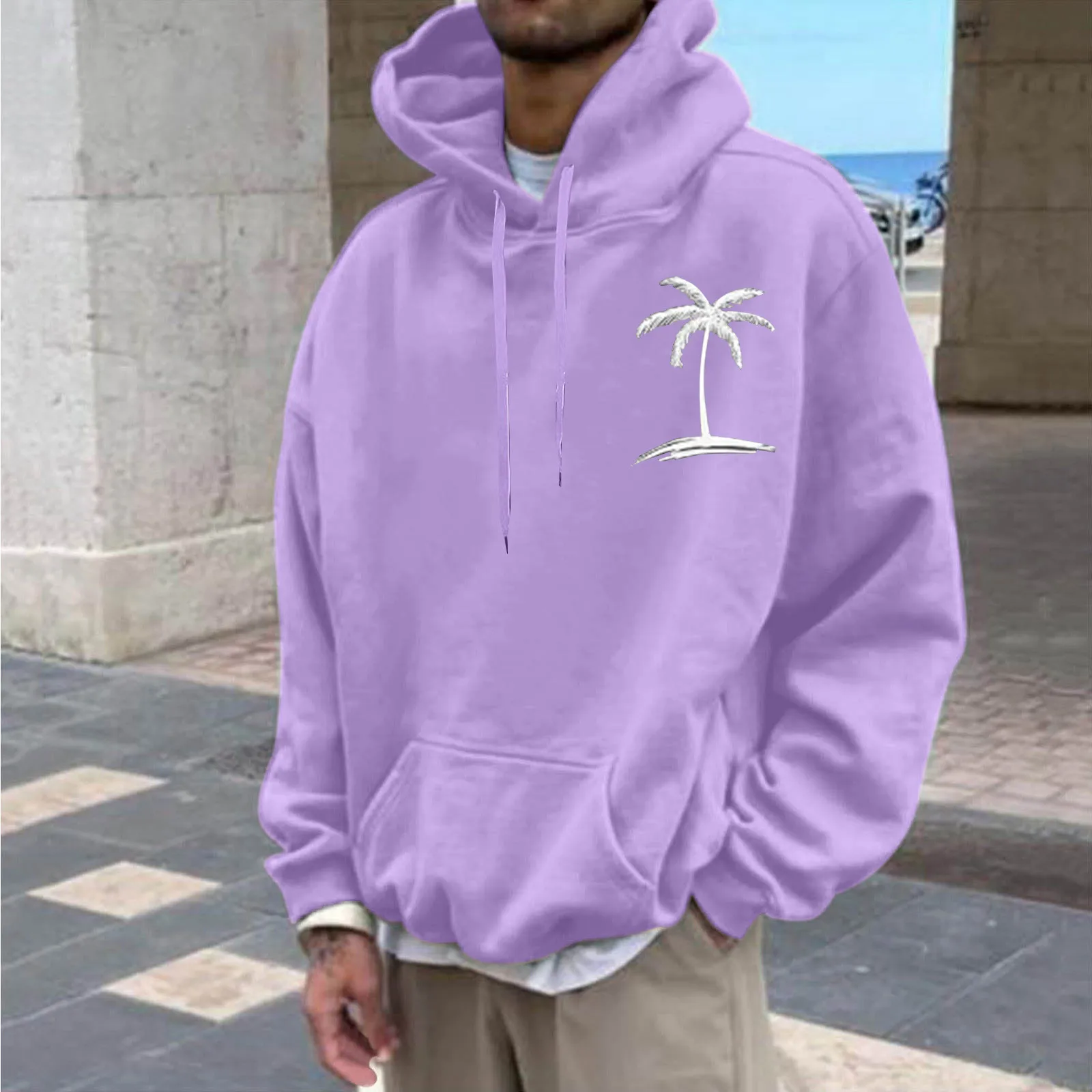 

Гавайская толстовка с графическим принтом, мужские толстовки, осенне-зимние пуловеры, универсальные толстовки, повседневные Модные мешковатые толстовки с капюшоном в Корейском стиле Ins