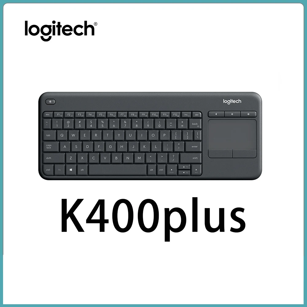 

Беспроводная клавиатура Logitech K400 Plus с тачпадом для домашнего кинотеатра, ПК, подключенная к телевизору