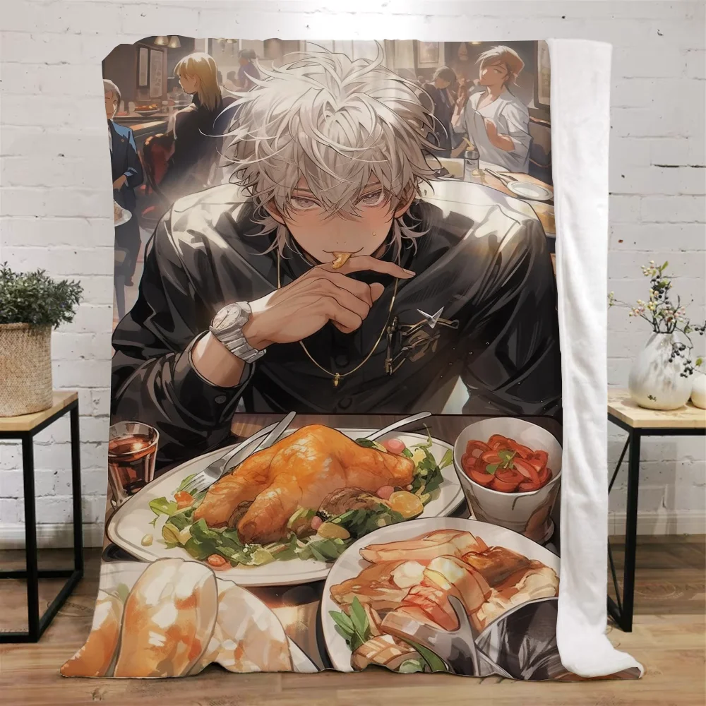 Jujutsu Kaisen-Gojo Satoru Bed Throw Blanket for Sofa Luxury Bedding Fluffy Plaid Custom Blankets King Size Home Interior Knee & 3