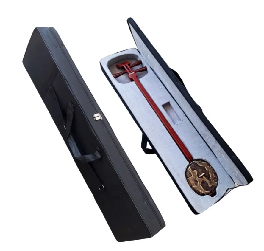 Small Sanxian red sandalwood Chinese stringed instrument