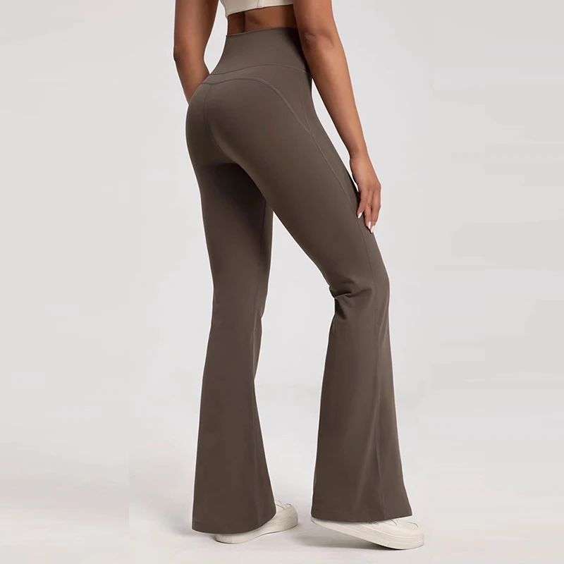 Women's High-Waisted Elastic Flared Pants Waist Cinching Hip-Lifting Fitness Exercise Casual Outdoor Yoga Pants