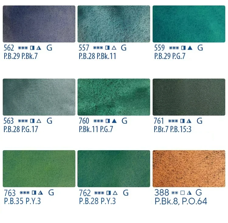 Russische Weiße Nächte Extra Feine Künstlerqualität Professionelle Aquarellfarbe 2,5 ml Volltiegel, Granuliert, Lebendige & Lichtbeständige Farben – Detail 5