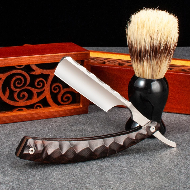 Taglio Gola Rasoio Dritto Legno Rasoio Da Barbiere Professionale Qualità Premium Lama Singola Rasoio Da Barba Rasoio Da Barba